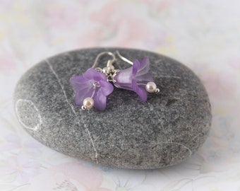 Bluebell Earrings - Purple Earrings - Woodland Earrings - Bell Flower - Amethyst Color Earrings - Spring Earrings