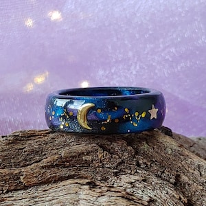 Galaxy Ring - Moon Ring - Astronomy Gifts - Space Ring - Celestial Ring - Thumb Ring - Cool Rings