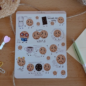 Cookie Aufkleber - Chocolate Chip Cookie Aufkleber - Smart Cookie - Handgemachte Aufkleber - Journaling Aufkleber - Cookie Zitate
