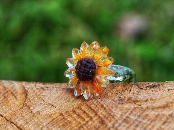 Sunflower Yellow Resin Ring Sunflower Yellow Resin Ring