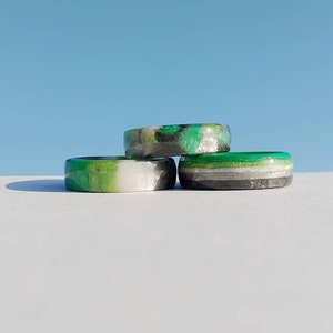 Aromantic Ring - Aromantic Pride Ring - Aromantic Jewelry - Aromantic Pride - Resin Ring - LGBTQ Ring