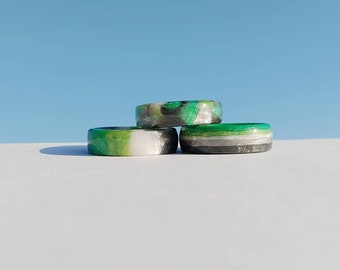 Aromantic Ring - Aromantic Pride Ring - Aromantic Jewelry - Aromantic Pride - Resin Ring - LGBTQ Ring