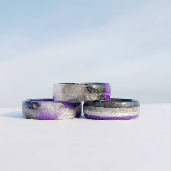 Asexual Ring - Asexual Pride Ring - Asexual Jewelry - Asexual Pride - Resin Ring - LGBTQ Ring