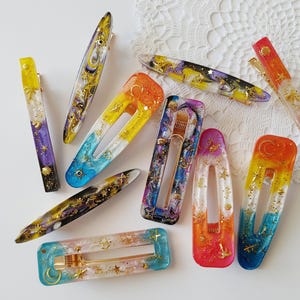 Resin Hair Clip: LGBTQ Stars & Beach Hair Barrettes