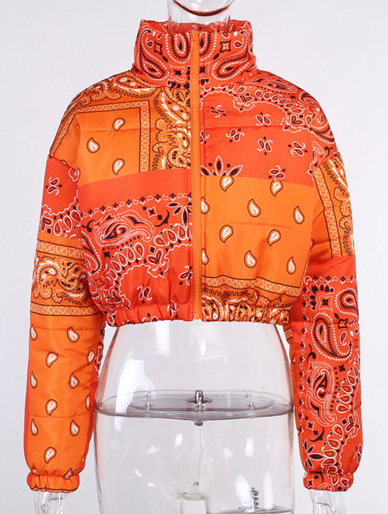 Bandana Cropped Chaqueta de Burbuja Aaliyah Etsy