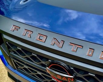 for NISSAN FRONTIER 2022 2023 2024 2025 Front Hood Raised Decals Stickers Insert Letters (flags REFLECTIVE)