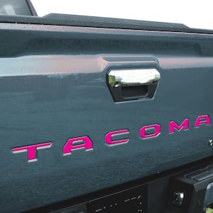 Calcomanías elevadas para puerta trasera de TOYOTA TACOMA 2024 2025, pegatinas con letras insertadas (REFLECTIVAS)