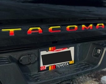 for TOYOTA TACOMA 2016 2017 2018 2019 2020 2021 2022 2023 Tailgate Raised Decals Stickers Insert Letters (flags REFLECTIVE)