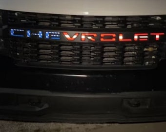 for CHEVROLET SILVERADO 2019 2020 2021 2022 2023 2024 Raised Front Grille Decals Stickers Insert Letters Reflective