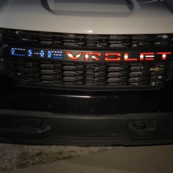 for CHEVROLET SILVERADO 2019 2020 2021 2022  Raised Front Grille Decals Stickers Insert Letters Reflective