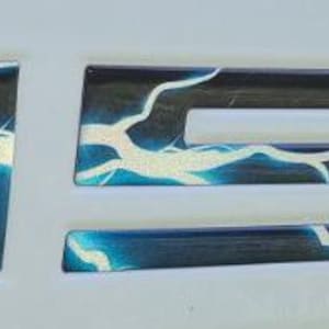 para 2021 2022 2023 2024 2025 e 21 22 23 24 25 LIGHTNING Raised Tailgate Decals Adesivos Inserir Letras Reflexivas