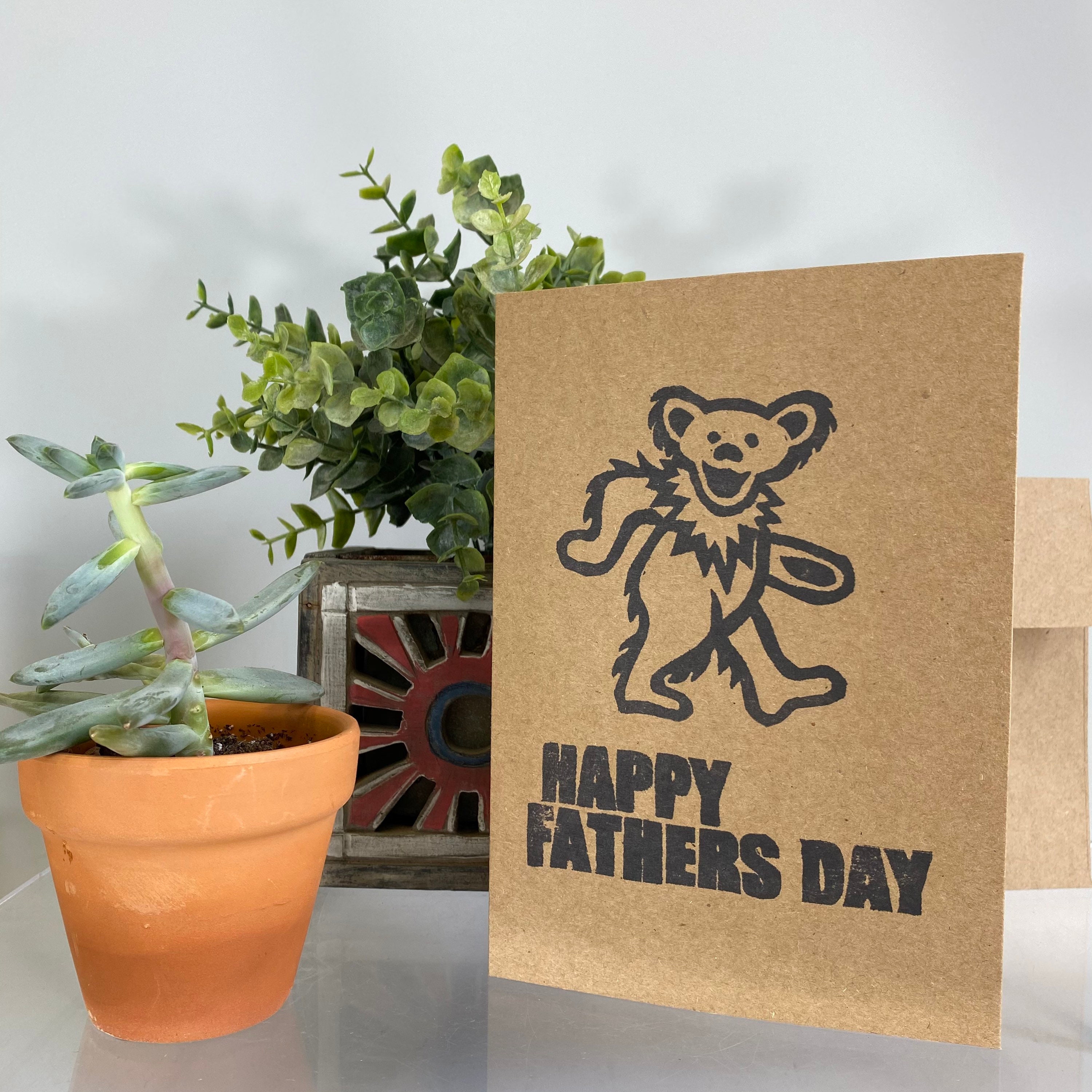 Grateful Dead Happy Fathers Day Blank Greeting Card Envelope Kraft Da…