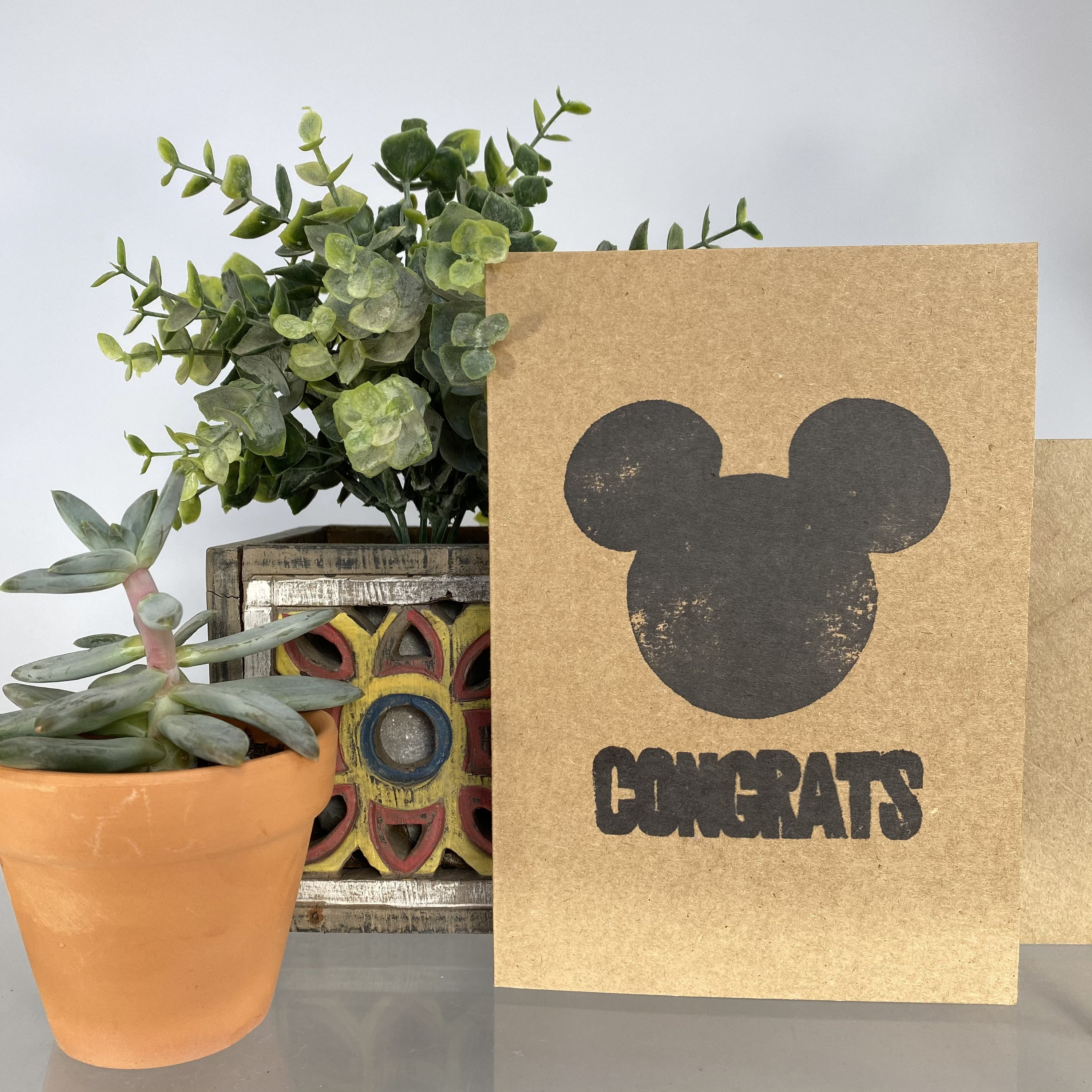 Disney Mickey Mouse Silhouette Congrats Congratulations Kraft Etsy