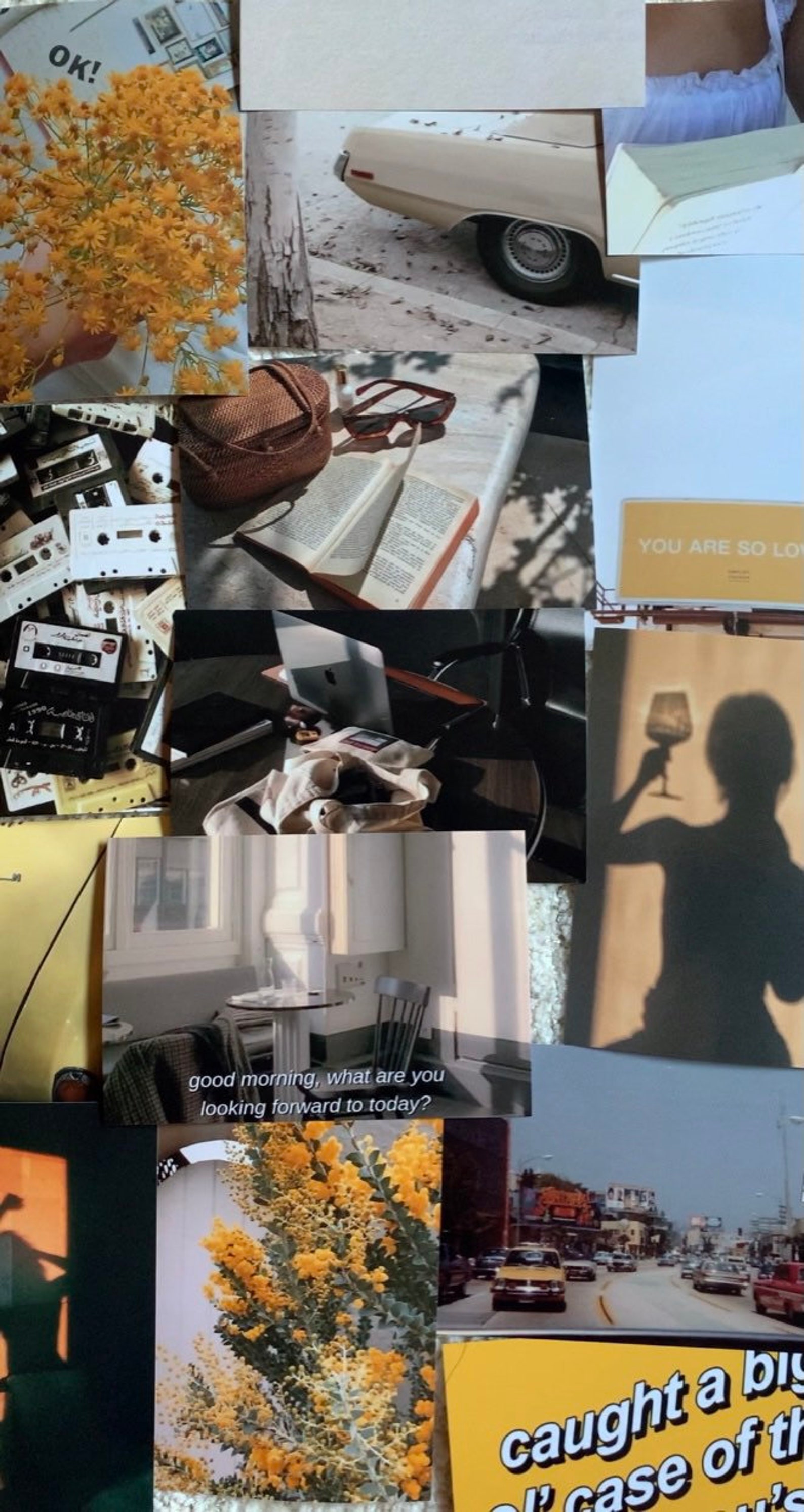 28 Pale Yellow Aesthetic Collage Kit Photos Wall Decor Wall Etsy