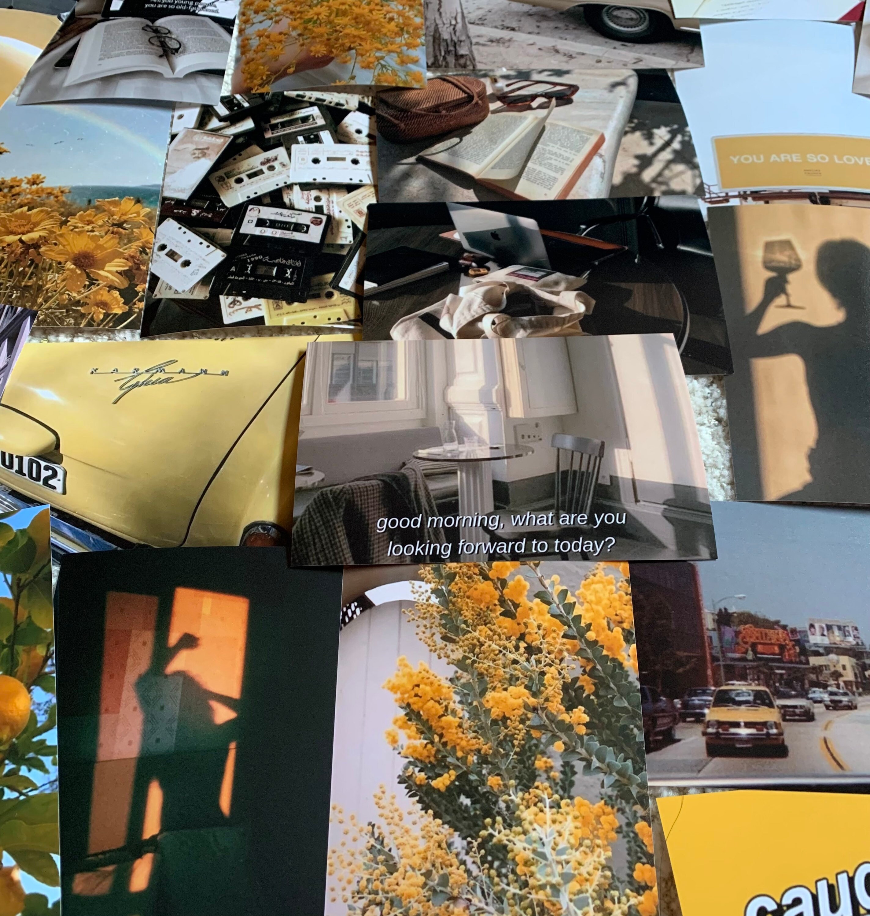 28 Pale Yellow Aesthetic Collage Kit Photos Wall Decor Wall Etsy