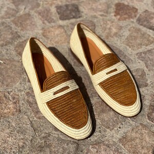 Handcrafted Men's Raffia Loafers - Sustainable Slip-On Summer Shoes for Men | Eco-Friendly Breathable Footwear
