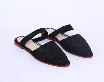 Handmade Raffia Women’s Mules | Chic Eco-Friendly Footwear | Lightweight Comfort for Everyday Style