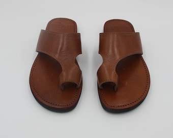 Genuine leather Barefoot, Brown Huarache sandals, elegant gladiator, Beach shoes, Leather sandals, Greek Leather Sandals