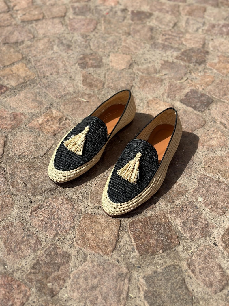 Men's Handmade Raffia Slip-On Shoes - Lightweight Loafers for Summer | Natural Fiber Eco-Friendly Men's Footwear
