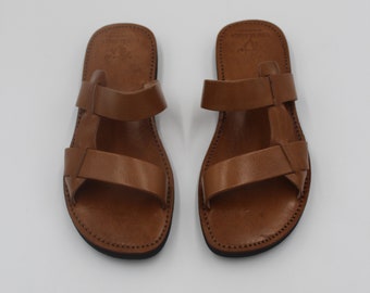 Genuine leather Barefoot, Brown Huarache sandals, elegant gladiator, Beach shoes, Leather sandals, Greek Leather Sandals