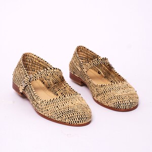Women's Natural Raffia Loafers | Handmade Moroccan Slip-On Flats | Leather Sole | Boho Summer Shoes | True to Size image 7