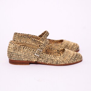 Women's Natural Raffia Loafers | Handmade Moroccan Slip-On Flats | Leather Sole | Boho Summer Shoes | True to Size image 2
