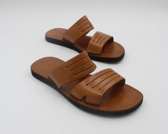 Genuine leather Barefoot, Brown Huarache sandals, elegant gladiator, Beach shoes, Leather sandals, Greek Leather Sandals