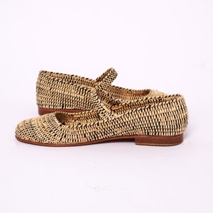Women's Natural Raffia Loafers | Handmade Moroccan Slip-On Flats | Leather Sole | Boho Summer Shoes | True to Size image 3