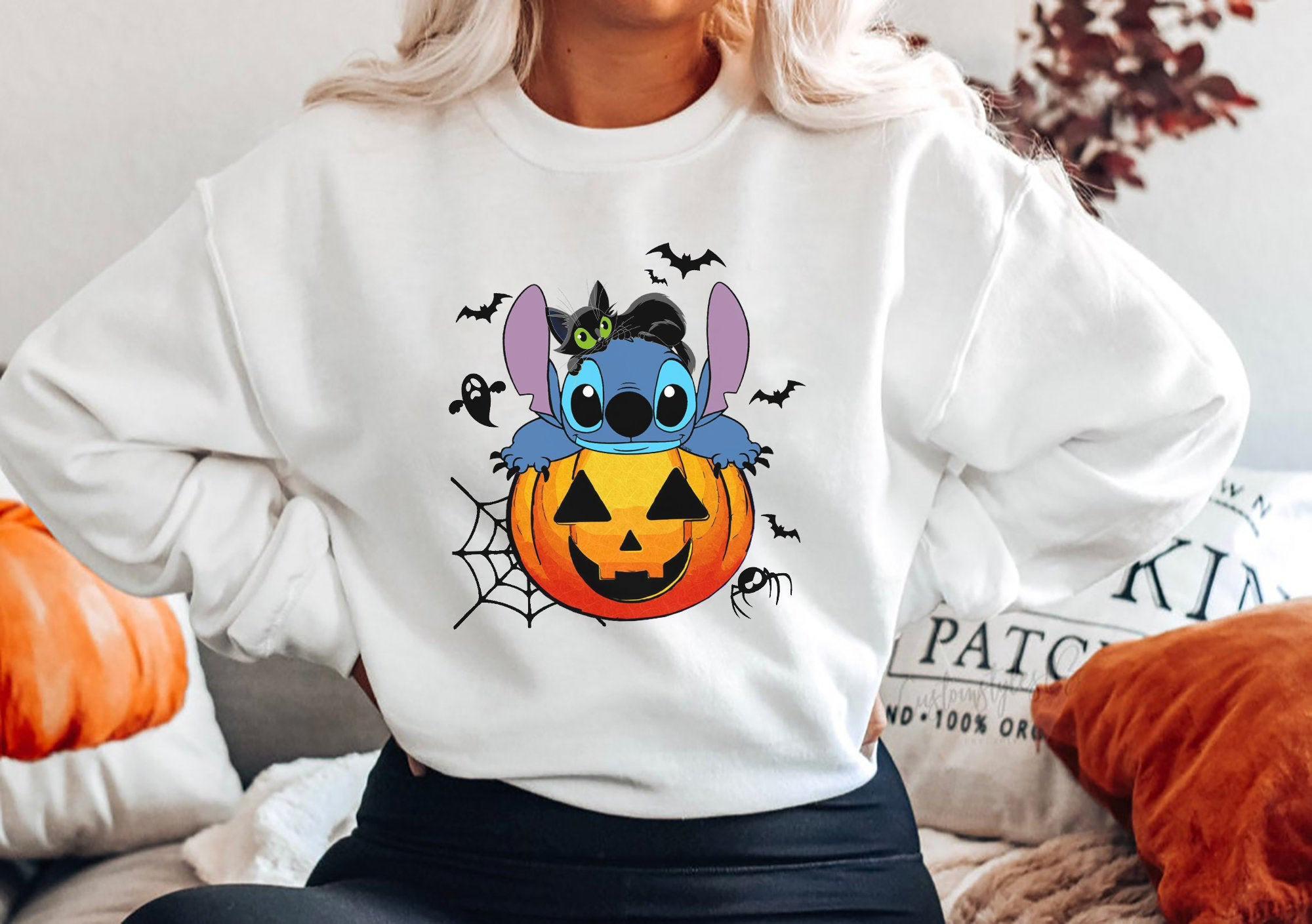 Halloween Sweatshirt Vintage Stich Halloween Disney Etsy