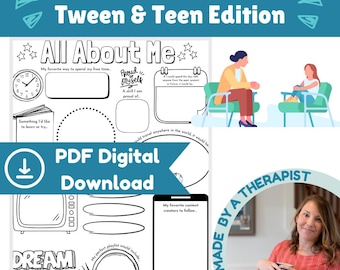 Alles over mij Begeleiding van tween en tieners Aanpassing Werkblad voor counselor Sociaal emotioneel Middelbare school Groepsbegeleiding Intake Papierwerk
