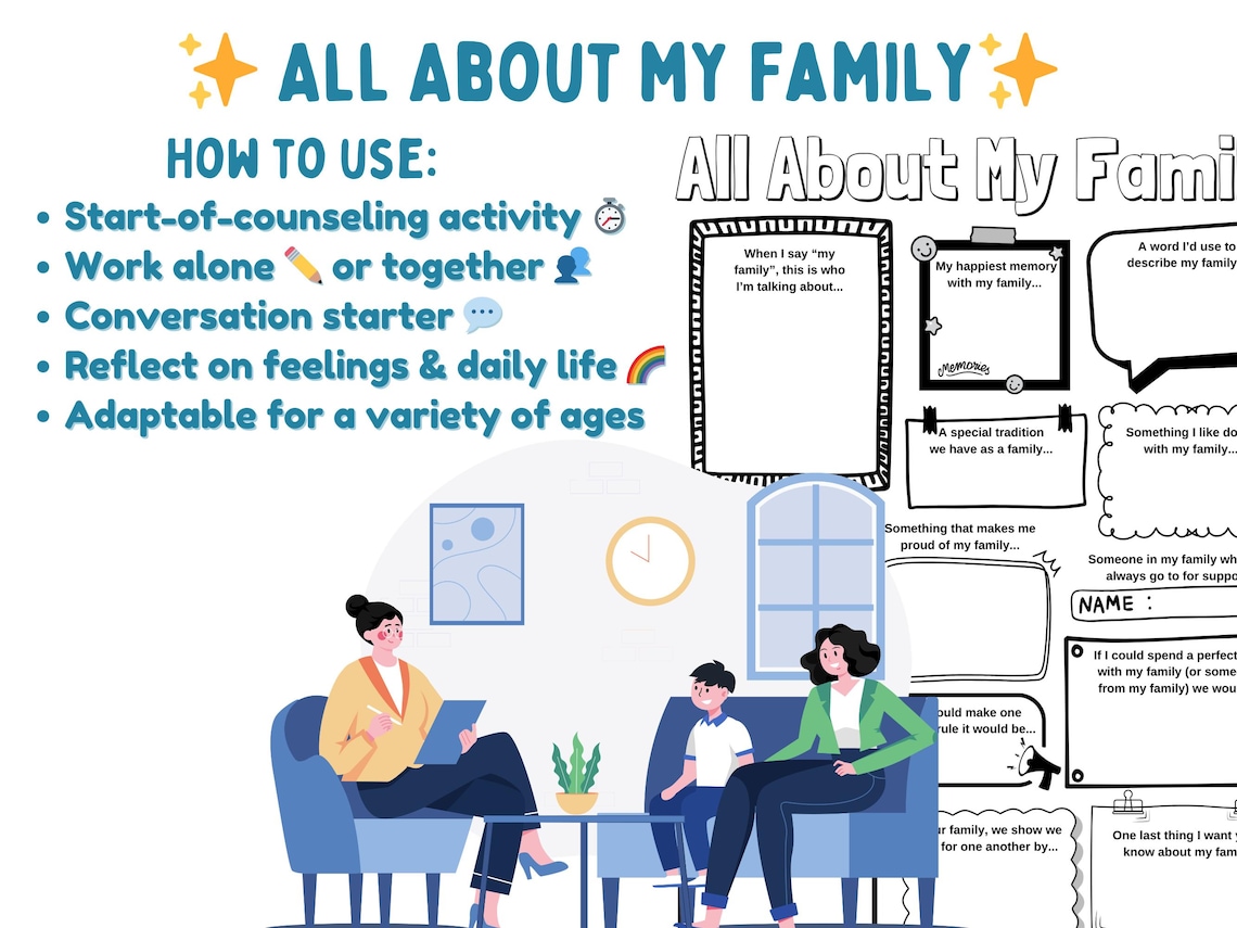 Family Therapy Worksheet: Child Counseling Intake Activity (PDF ...