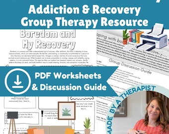 Langeweile In Sucht Genesung Arbeitsblätter zum Ausdrucken und Gruppentherapie Diskussionsleitfaden für Suchtprogramme zur Rückfallprävention