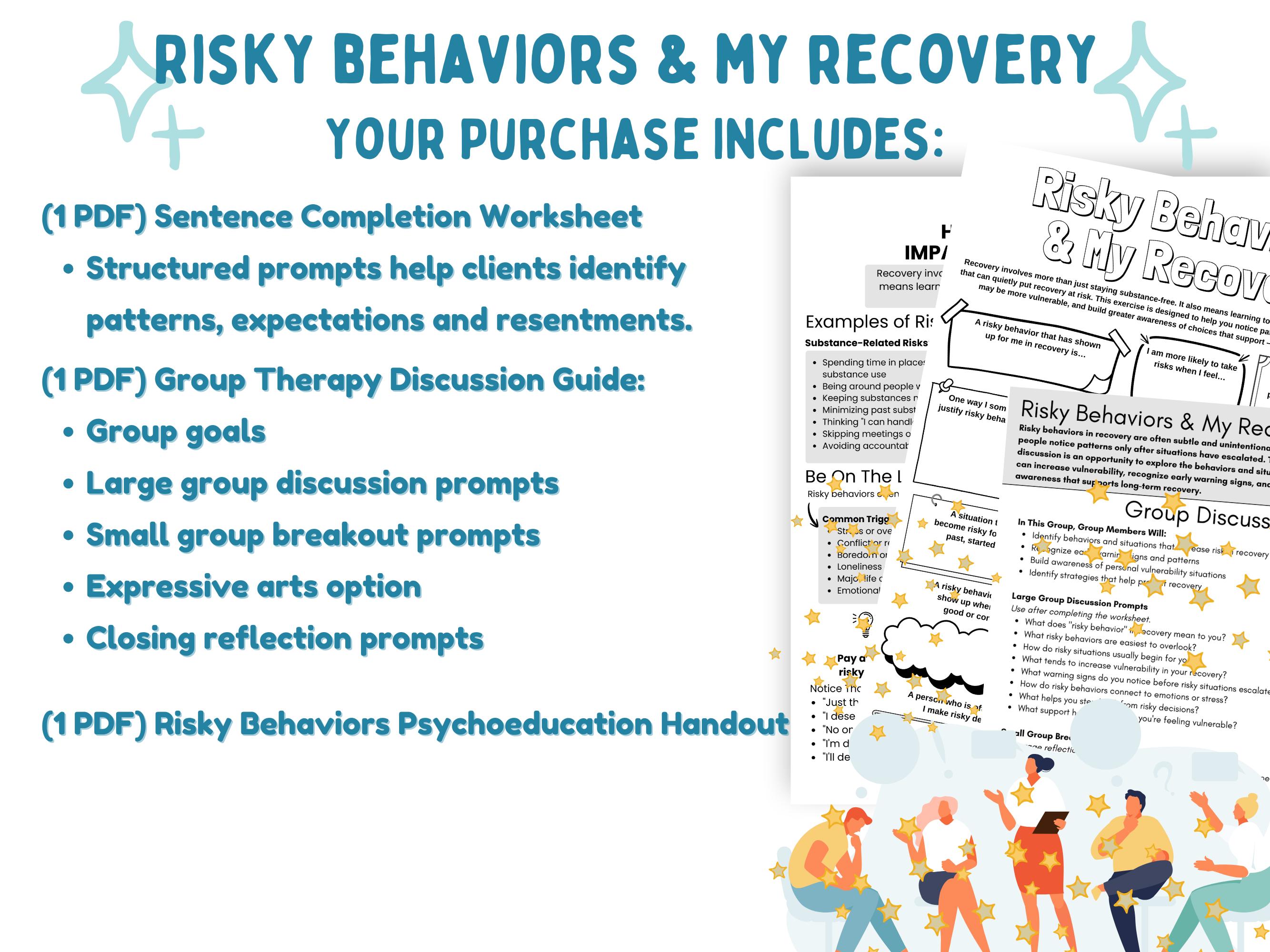 Risky Behaviors in Addiction Recovery: Relapse Prevention Worksheet ...