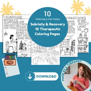 Addiction Recovery Substance Use Therapy Coloring Page Relapse Prevention Tool Sobriety Group and Individual Treatment Resource Women