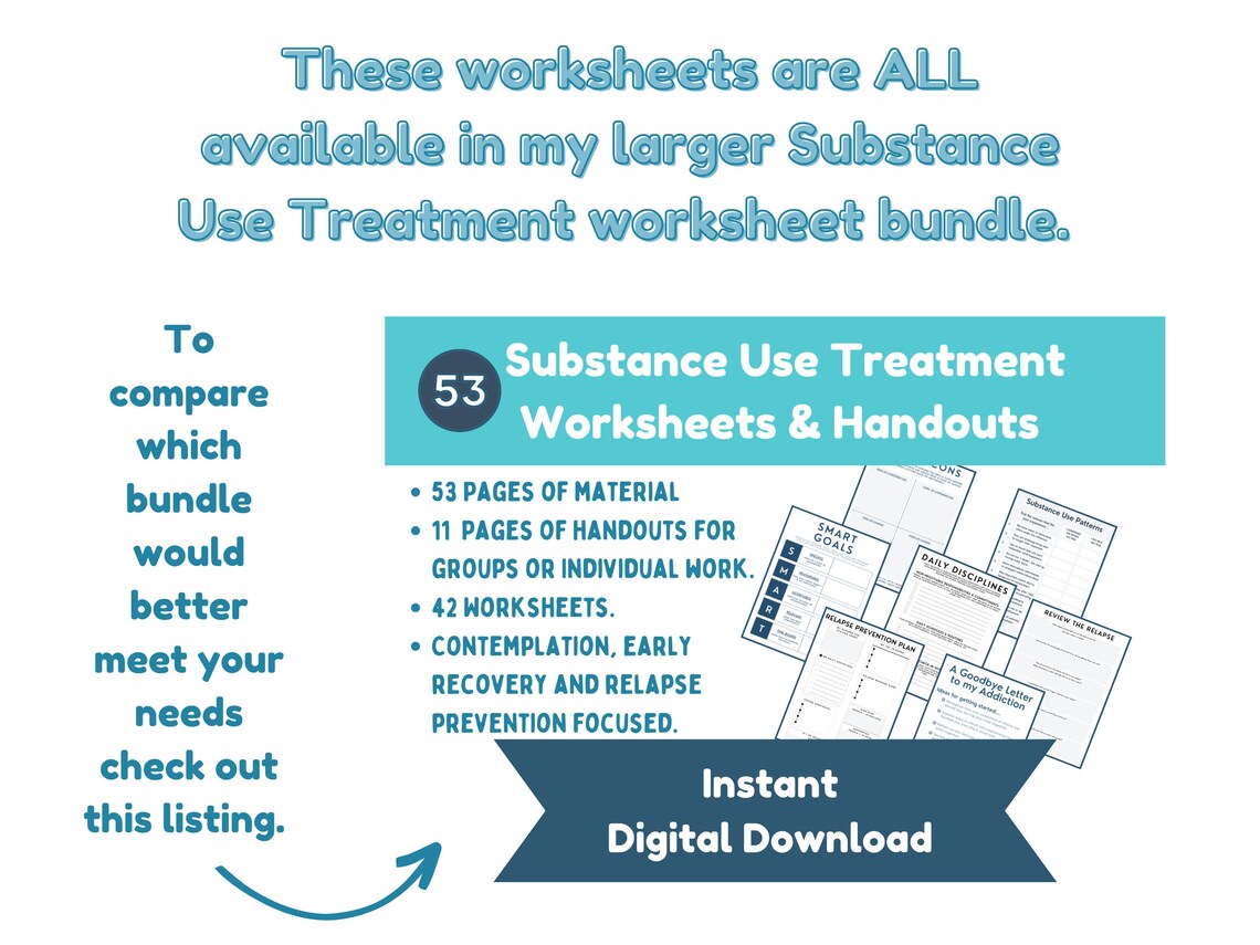 Relapse Prevention Packet.pdf Relapse Prevention Worksheet Bundle: Substance Use Disorder Therapy ...