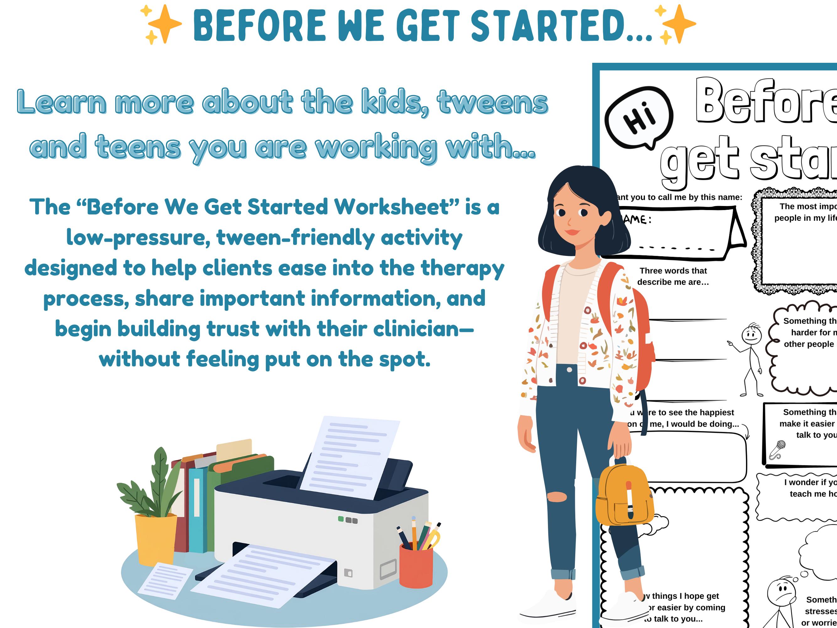Before We Get Started: Child, Tween and Teen Therapy Intake and Rapport ...