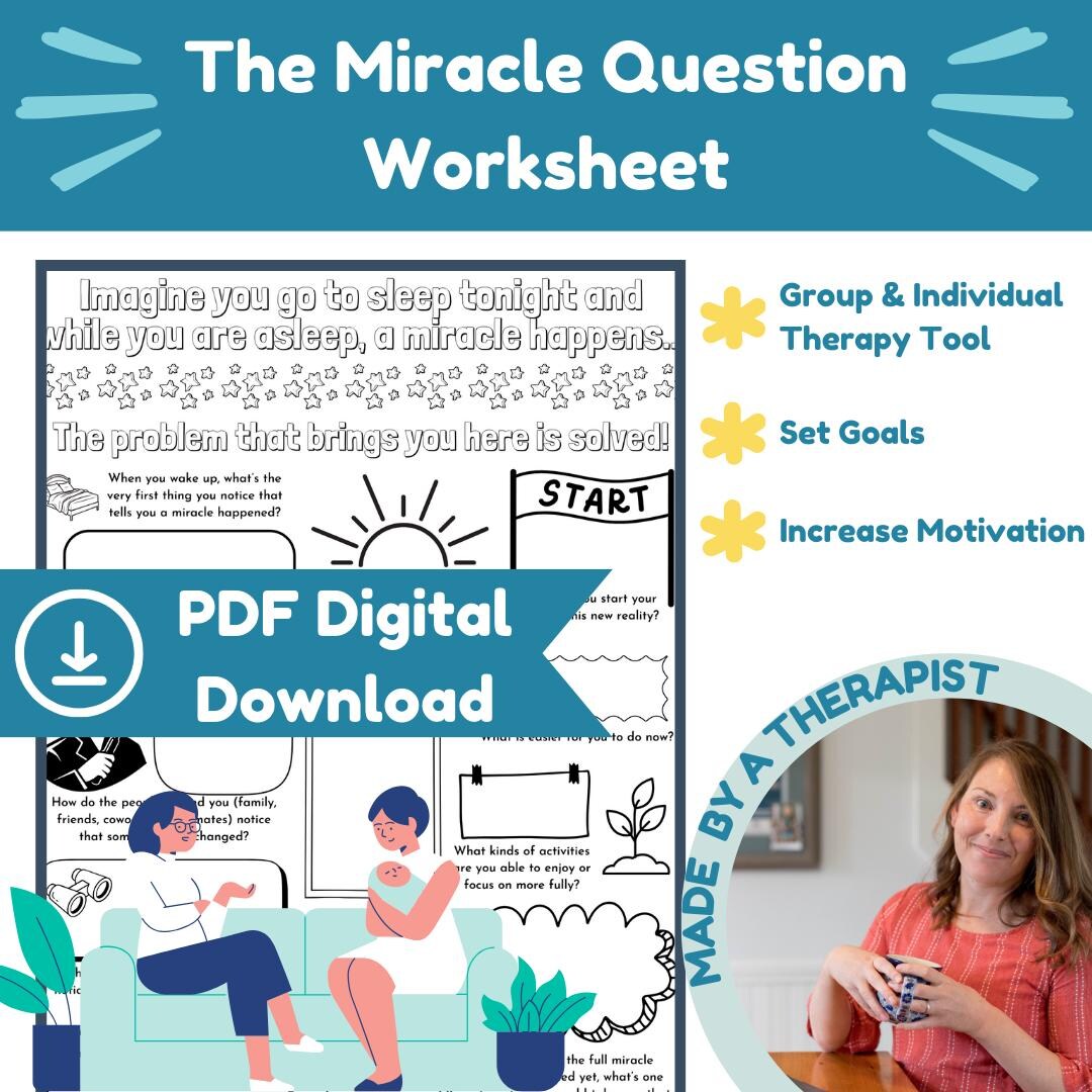 The Miracle Question Solution Focused Therapy Worksheet Addiction ...