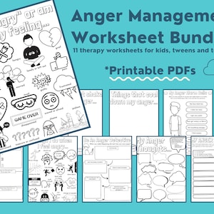 Anger Management Therapy Printable Worksheets for Kids and Teens School ...