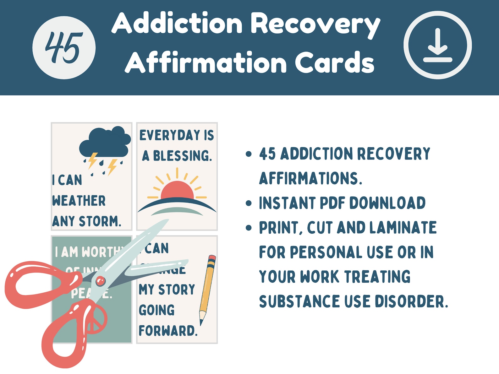 Sobriety Affirmation Cards for Addiction Early Recovery Sober ...