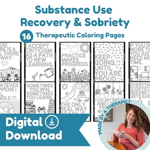Addiction Recovery Substance Use Therapy Coloring Page Growth Mindset Relapse Prevention Sobriety Group and Individual Treatment Resource