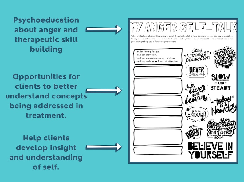 Anger Management Therapy Printable Worksheets for Kids and Teens School ...