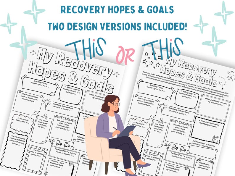 Recovery Target Worksheet My Recovery Hopes and Goals: Addiction Counseling Group Therapy ...