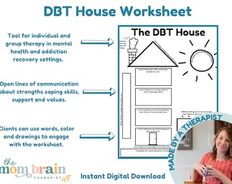 DBT House Worksheet: Mental Health & Addiction Therapy (Digital Download)