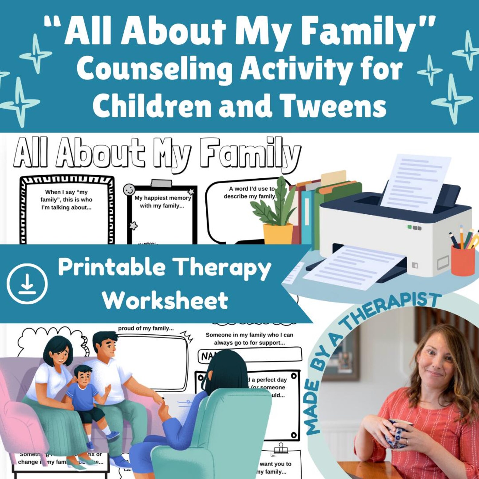 Family Therapy Worksheet: Child Counseling Intake Activity (PDF ...