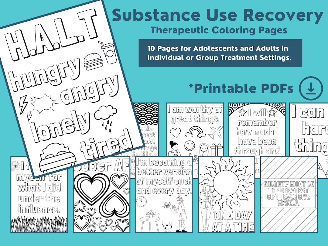 Addiction Recovery Substance Use Therapy Coloring Page Relapse