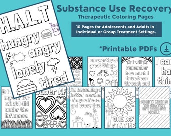 Addiction Recovery Coloring Pages: Relapse Prevention (Digital Download)