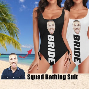 Custom Bride Swimsuit/Bachelorette Squad bathing suit/Personalize Face Swimsuit/Face Swimsuit/Bride bathing Suit/Gift for Her/Wife/Birthday