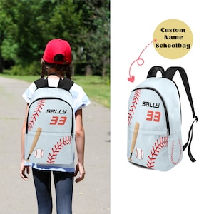 Rucksack mit benutzerdefinierten Namen|Baseball Rucksack|Zurück zu Schulrucksack| Benutzerdefinierte Schultasche | Buchtasche Personalisiert