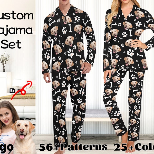 Personalized Pajama,Custom face Pajamas Set,Christmas Pajama,Pet Photo Pajama,Custom Pjs,Christmas/Valentine's/Anniversary Gift to Pet Lover