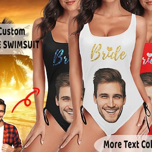 Custom Bride Swimsuit/Personalize Bachelorette Swimsuit/Women Swimsuit/Bride bathing Suit/Bachelorette Squad bathing suit/One Piece Swimsuit